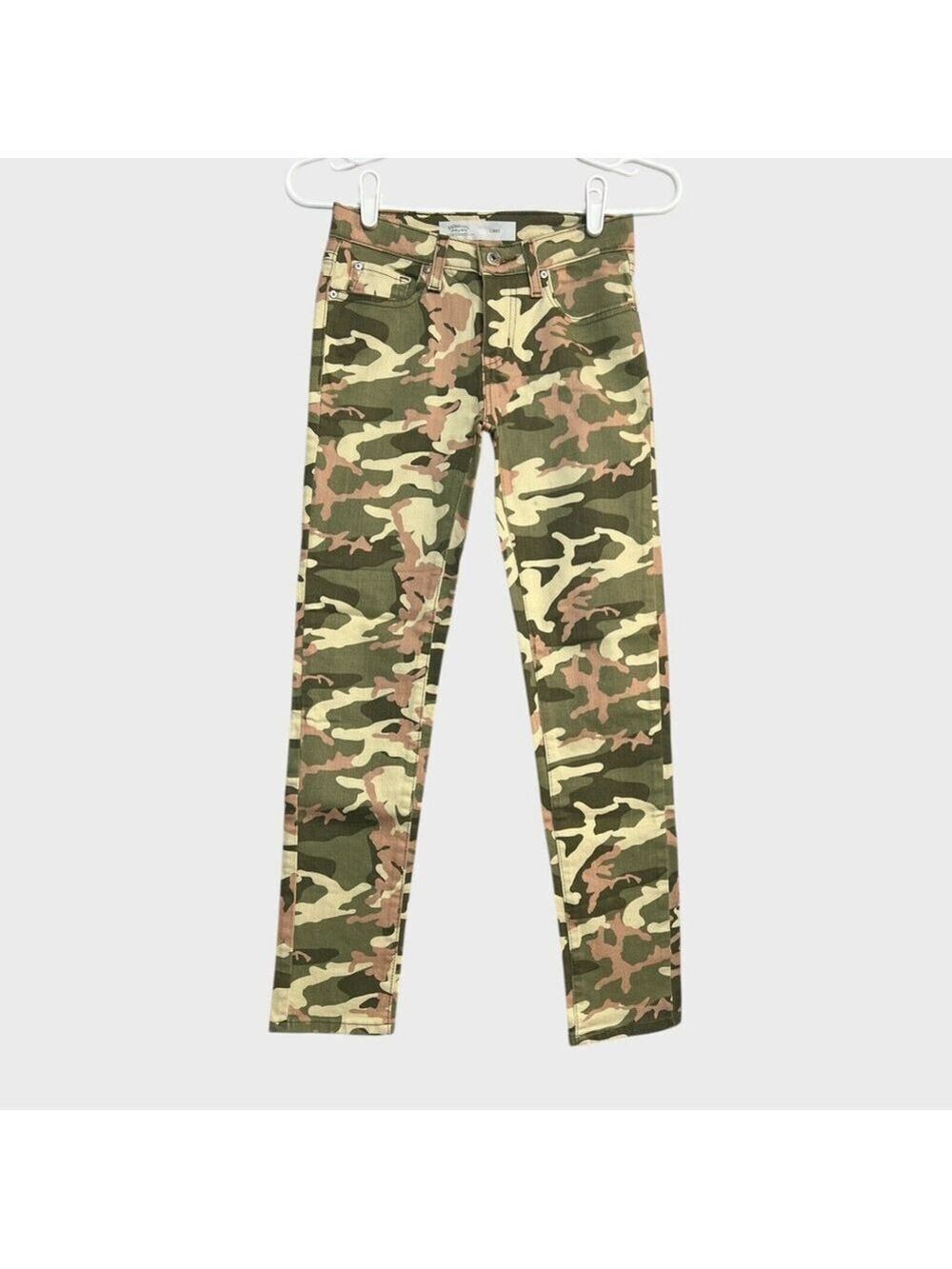 Levi’s Signature Camo Print Skinny Jeans Girls sz 12 Large Pink Green Denim NWOT